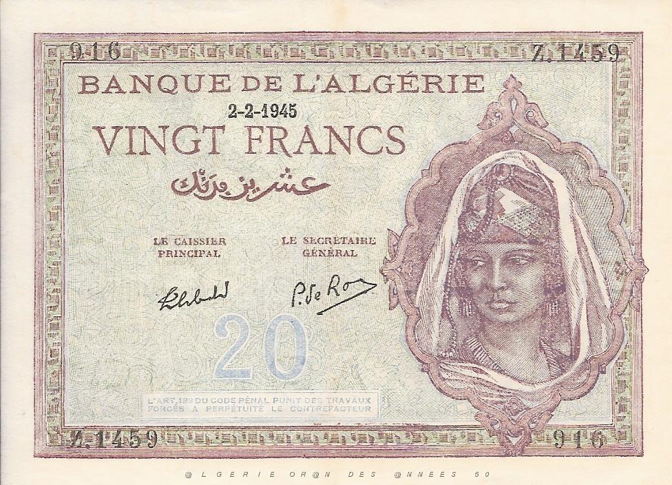 Algerie 1945 - Vingt francs - 9 x 12.5.jpg